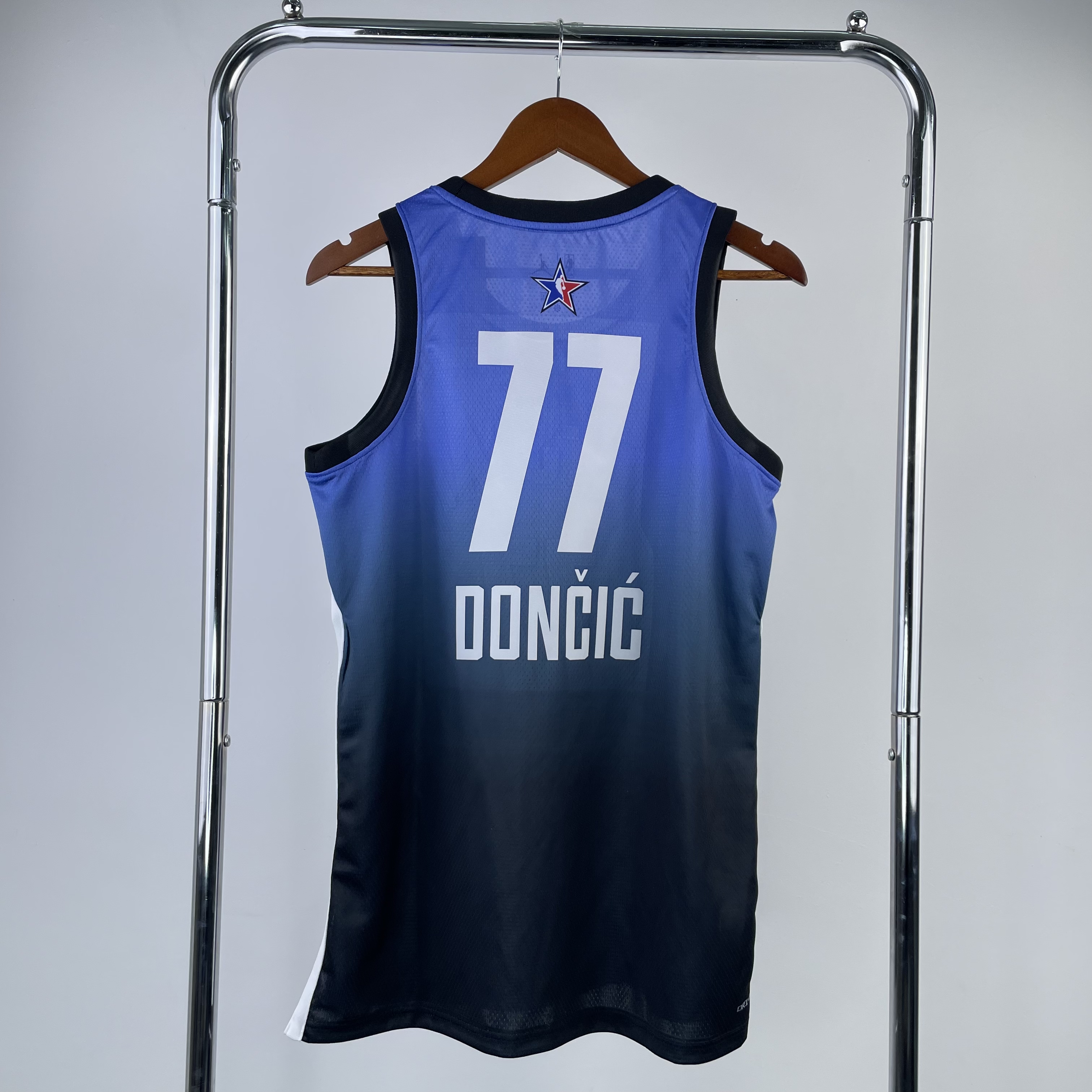 Men Dallas Mavericks 77 Doncic Blue All Star Jordan style Seasons 2023 NBA Jersey